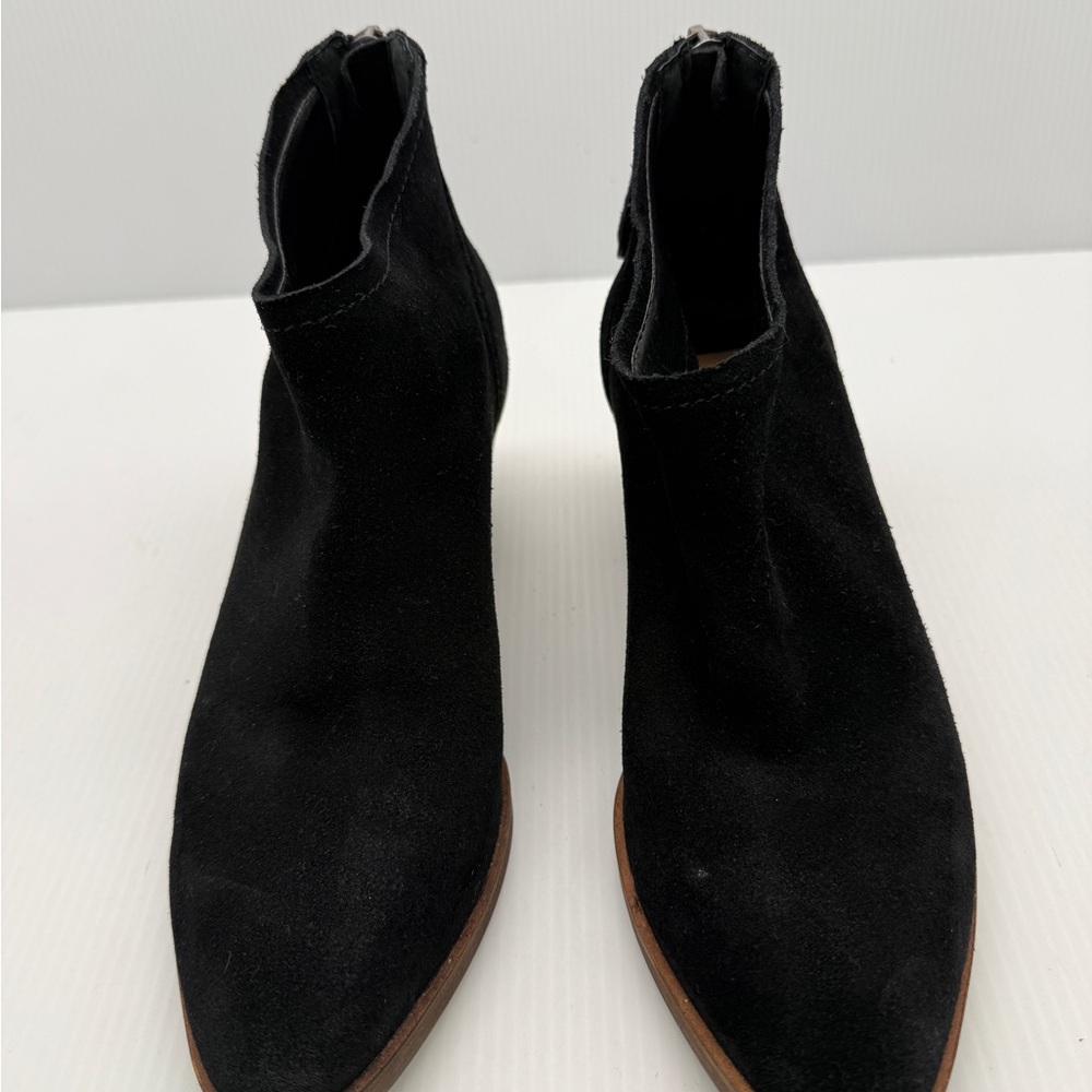 Dolce Vita Black Suede Ankle Booties - Elisa Style - note heel mark